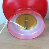 Paire de lampes champignon verre rouge space age années 70