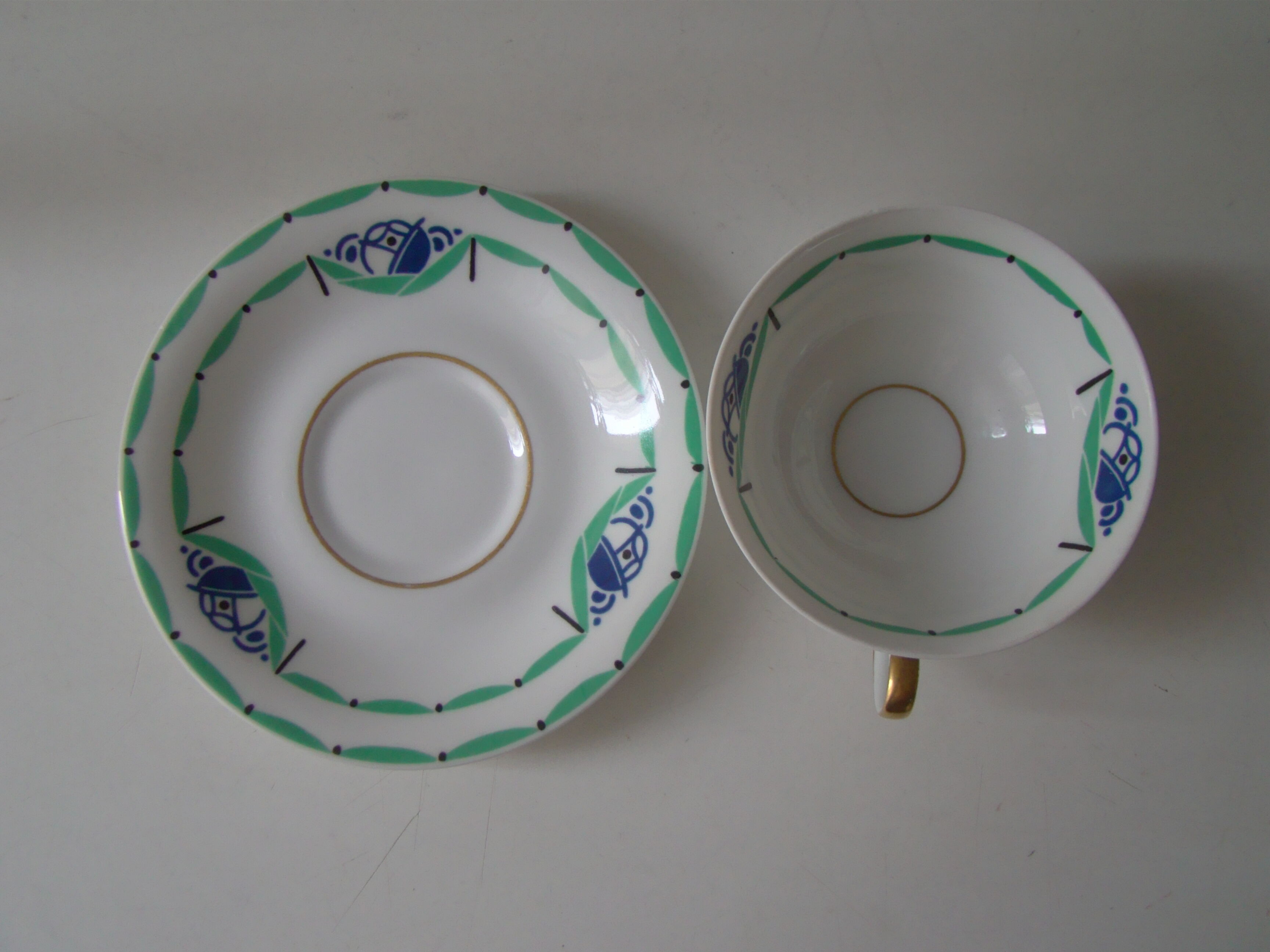 Tasse à café et soucoupe A. Lanternier Limoge