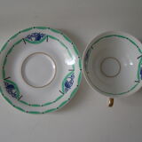 A. Lanternier Limoge, coffee cup and saucer