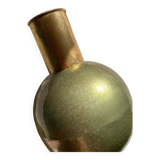 Grand vase en acier vert et doré