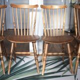 Set of 4 Tacoma Baumann slatted chairs