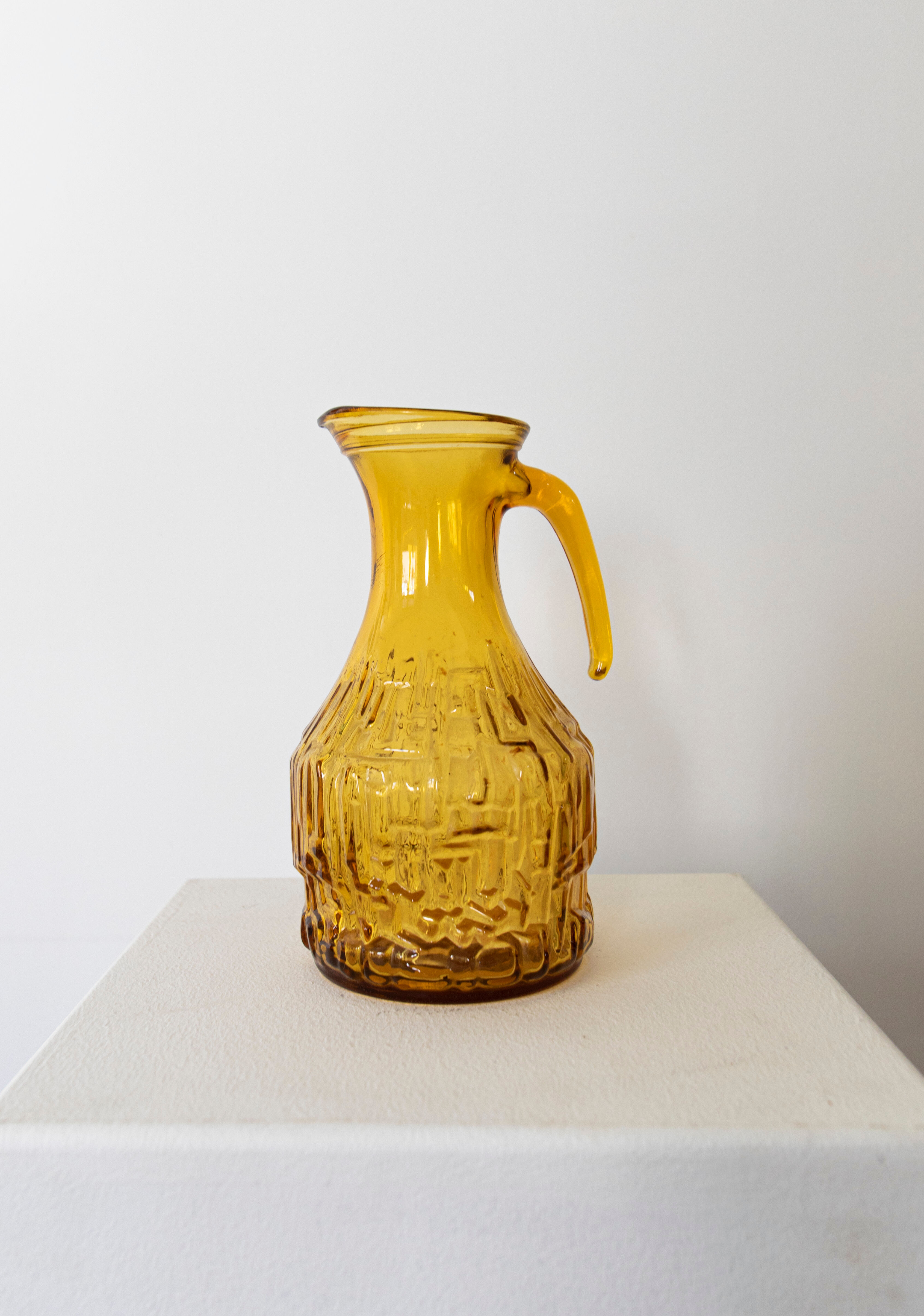 Yellow glass pitcher 70s
