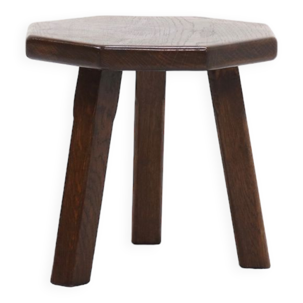 Table de trépied en chêne massif Octoganol Plant 1960s | Selency