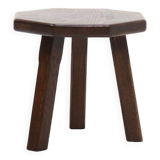 Solid Oak Octoganol Tripod Plant Table 1960s