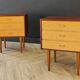 Two bedside tables, 50s