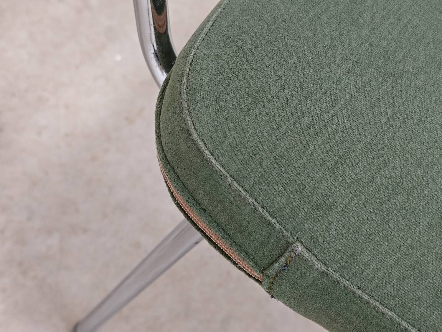 André Simard green velvet chairs for Airborne 1960, set of 6