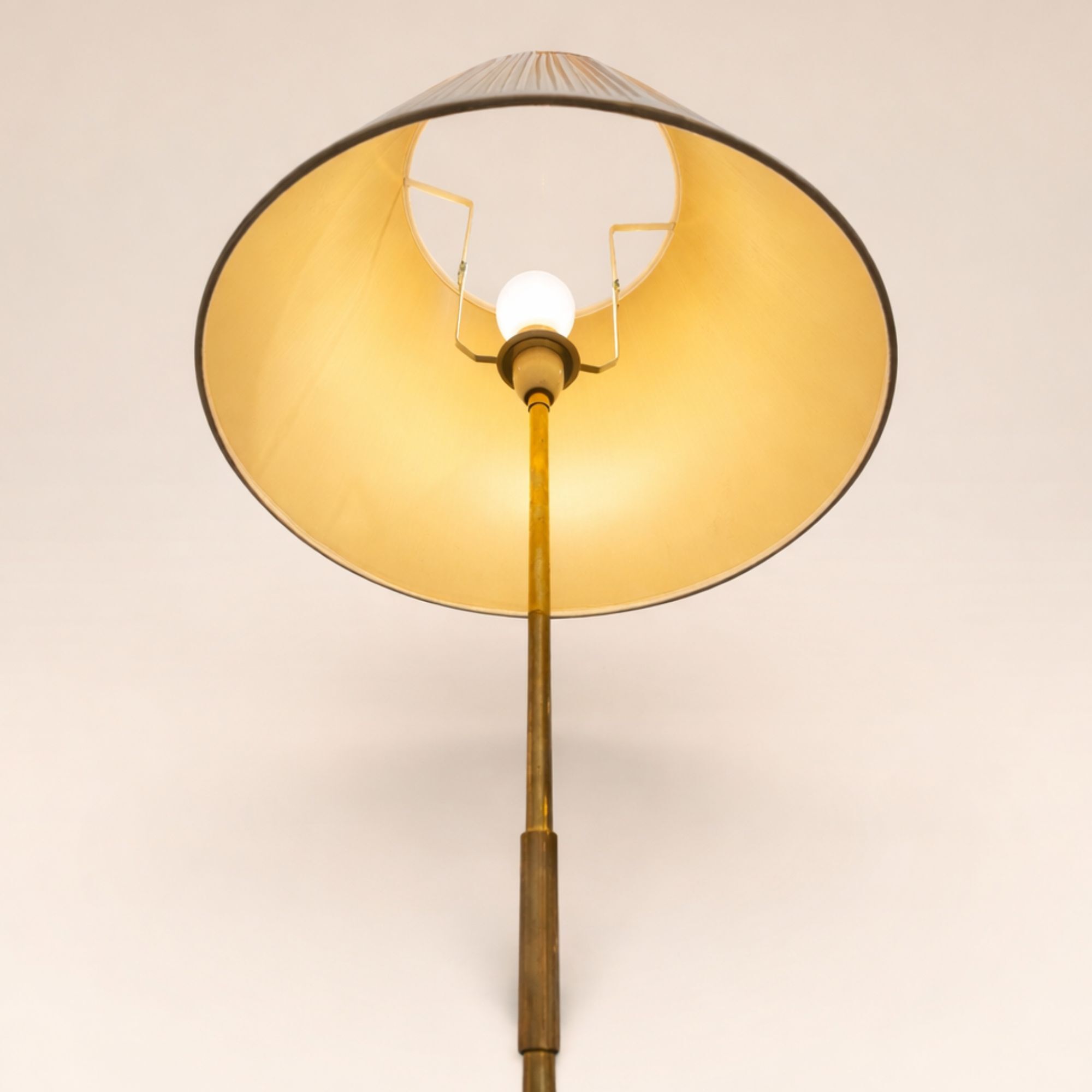 Brass floor lamp attributed to Svend Aage Holm Sorensen.