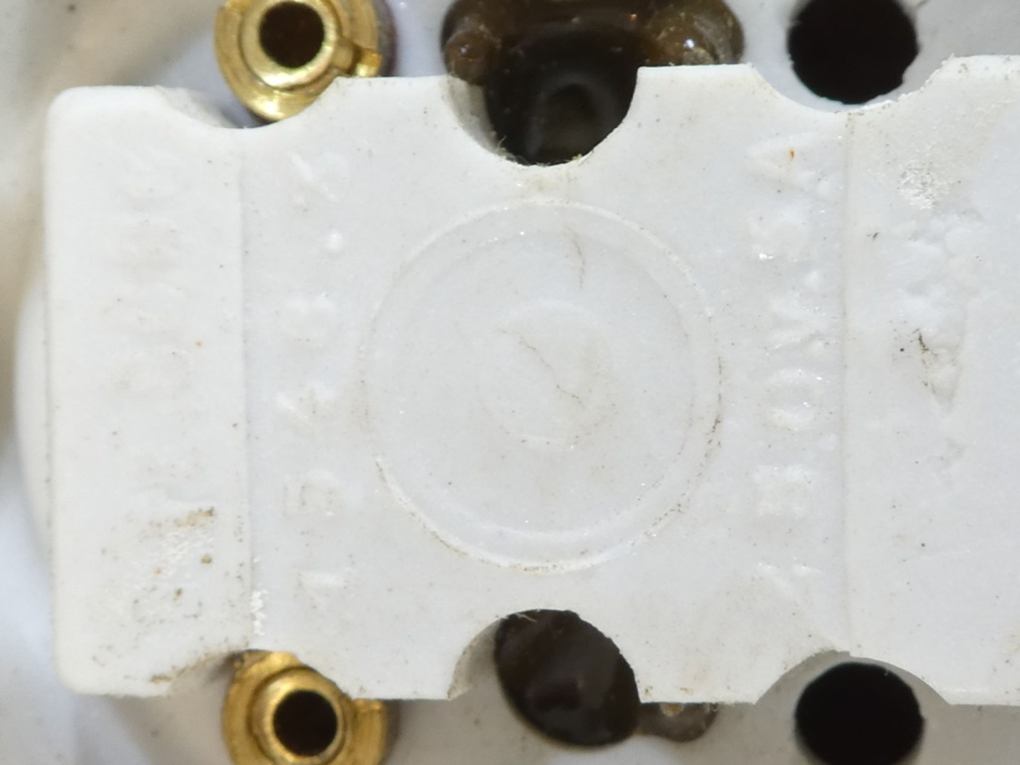3 Ancient porcelain switches and industrial vintage crhomé metal