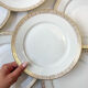 8 porcelain plates limoges w. guerin & cie blanche dorée