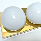 3 vintage limburg sconces, bronze gilded with fine gold, glass