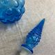 Turquoise blue employment glass carafe