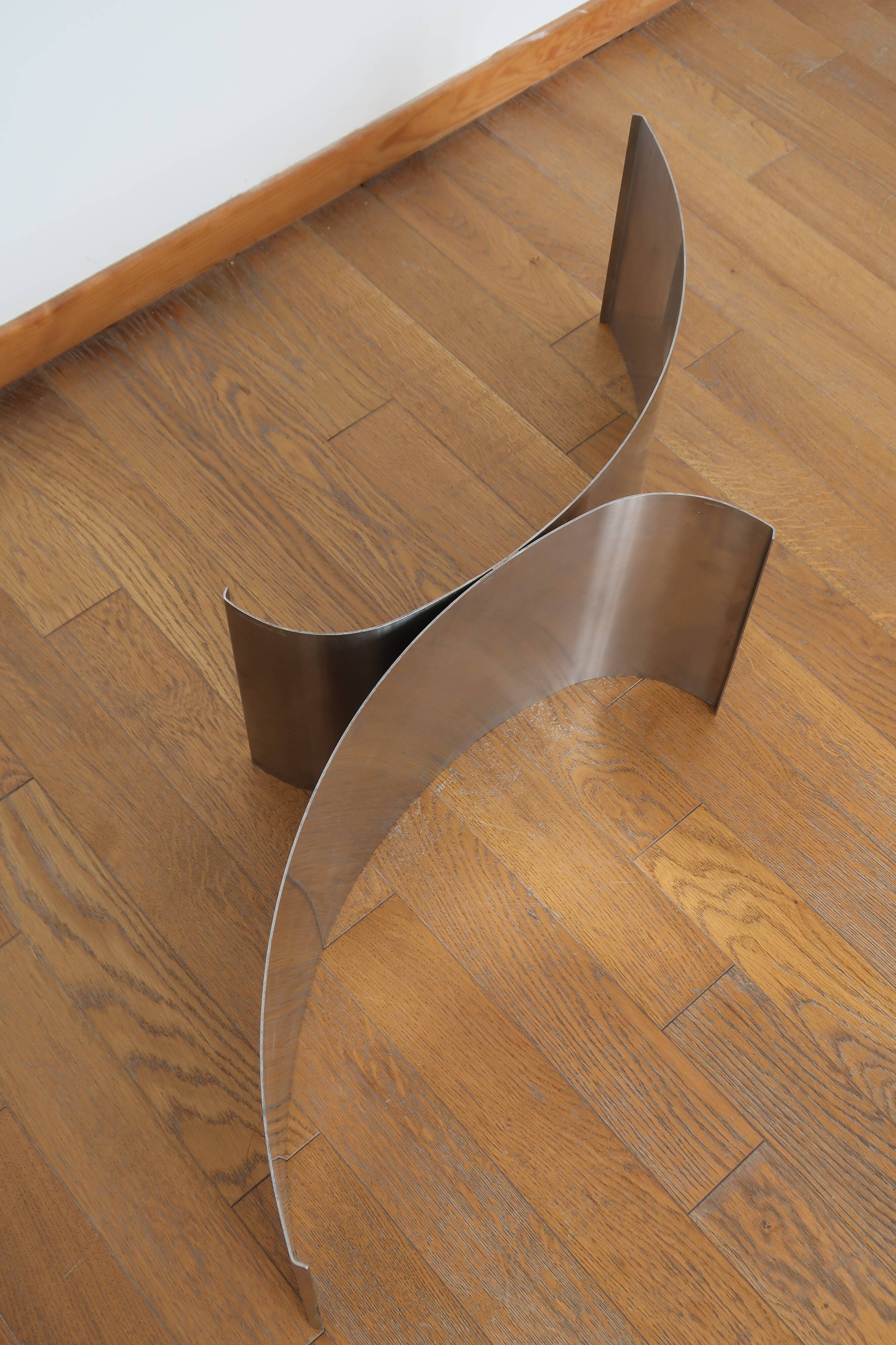 Coffee table smoked glass 70's