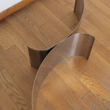 Coffee table smoked glass 70's