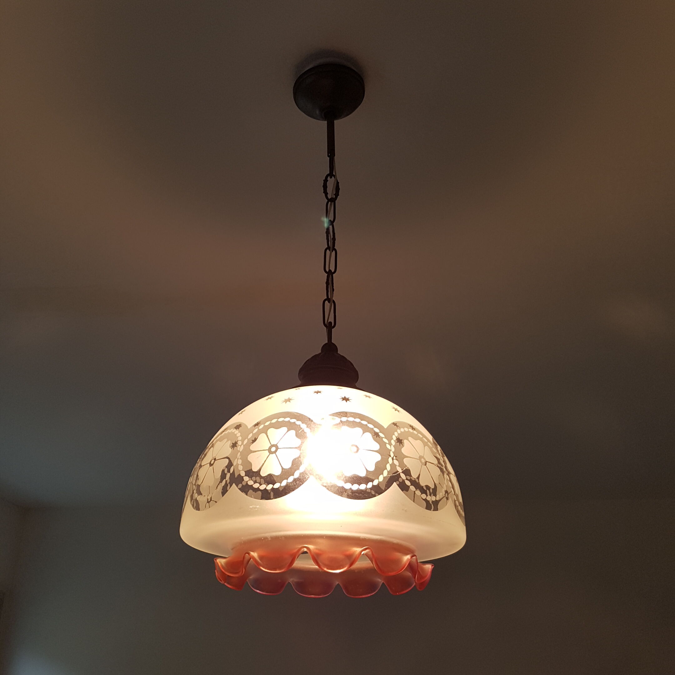 Frosted glass hanging