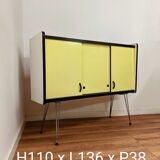 Buffet vintage en formica jaune pieds eiffel