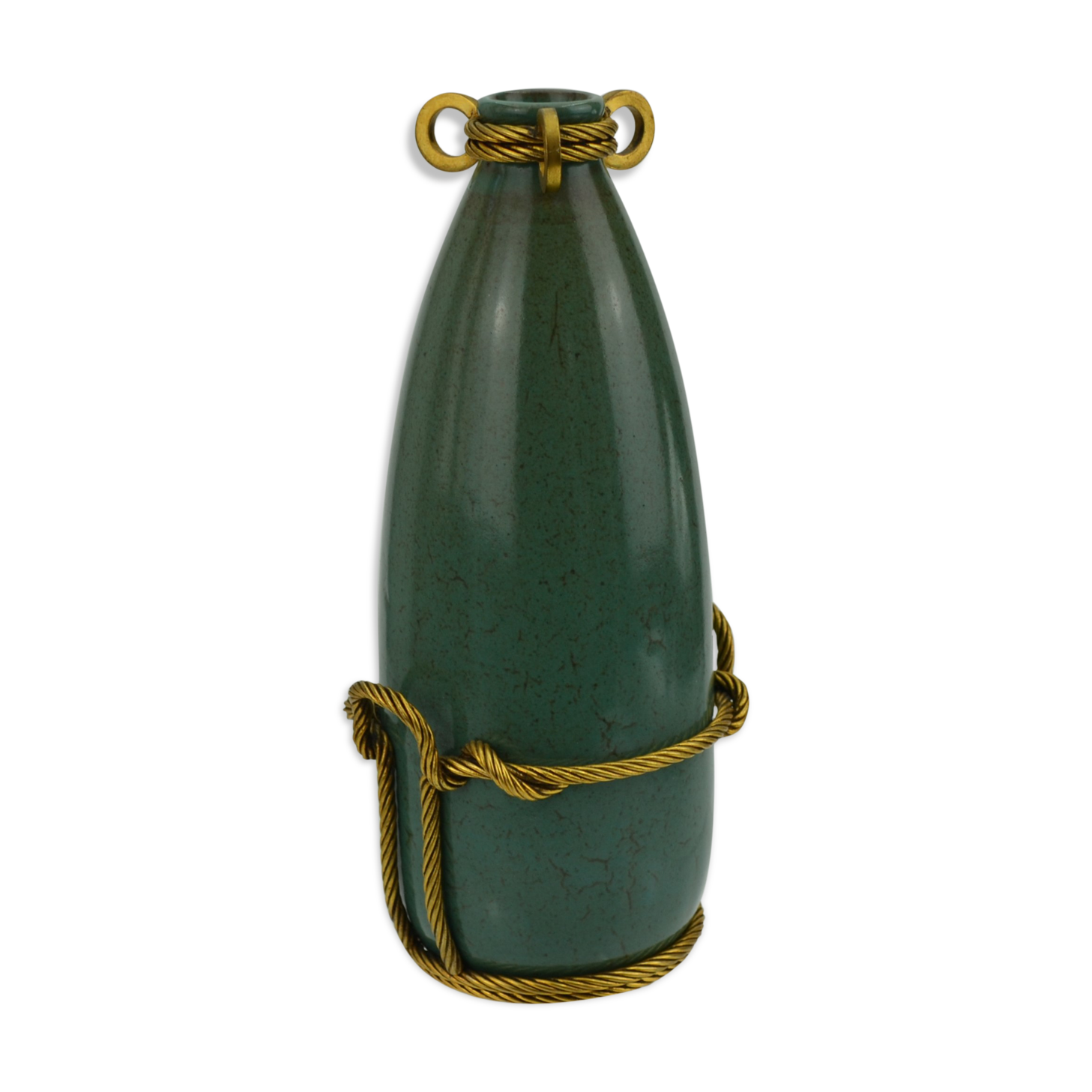 Vase en grès à monture de bronze doré de Louis Lourioux