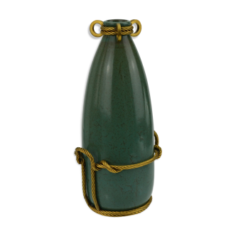 Vase en grès à monture de bronze doré de Louis Lourioux