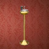 Brass footed ashtray, chrome metal, match display from the 60s and 70s.