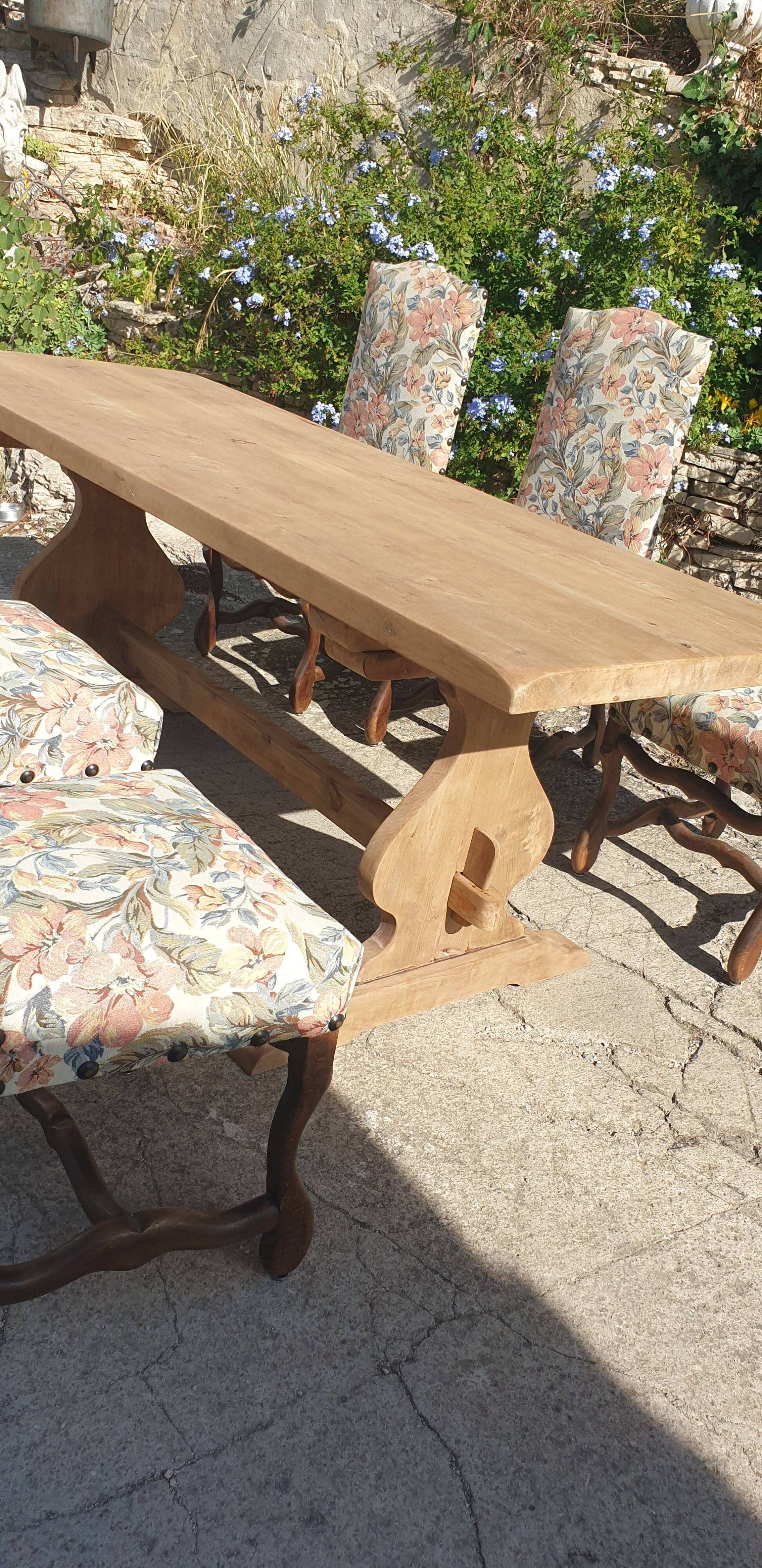 Solid wood farmhouse table