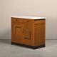 Art Deco Amsterdam School Cabinet Sideboard Oak and Marble, 1930s Netherlan