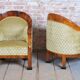 Empire Upholstered and Inlaid Walnut Living Room Set, Austria, 1810s, Set of 3