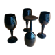Ensemble de 4 verres à pieds en opaline noire