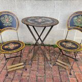 Set folding table and chairs metal Napoleon III style