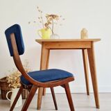 Table - old raw wood boarding school desk with compass legs
