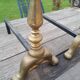 Pair of old brass chenets