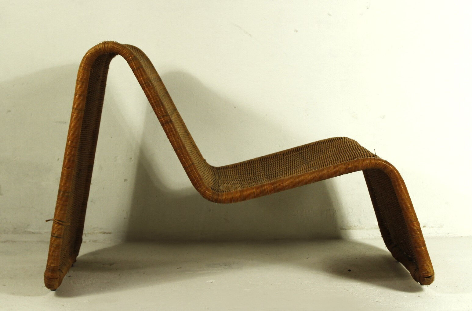 Wicker Lounge Chair Model P3 By Tito Agnoli, 1970s