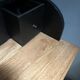 Black stepped wooden desk