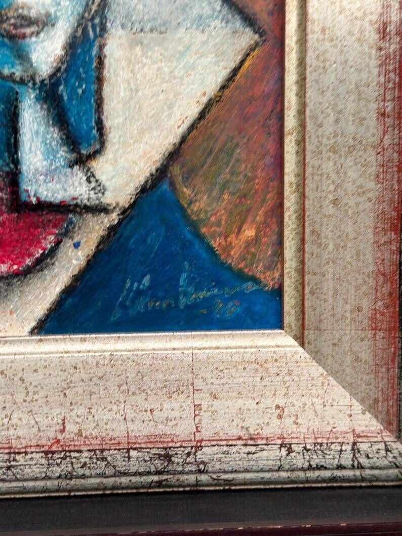 Original Finnish Oil on Panel – “Face” by Christian Immonen – Signed – Dated 1990 – Vintage & Framed