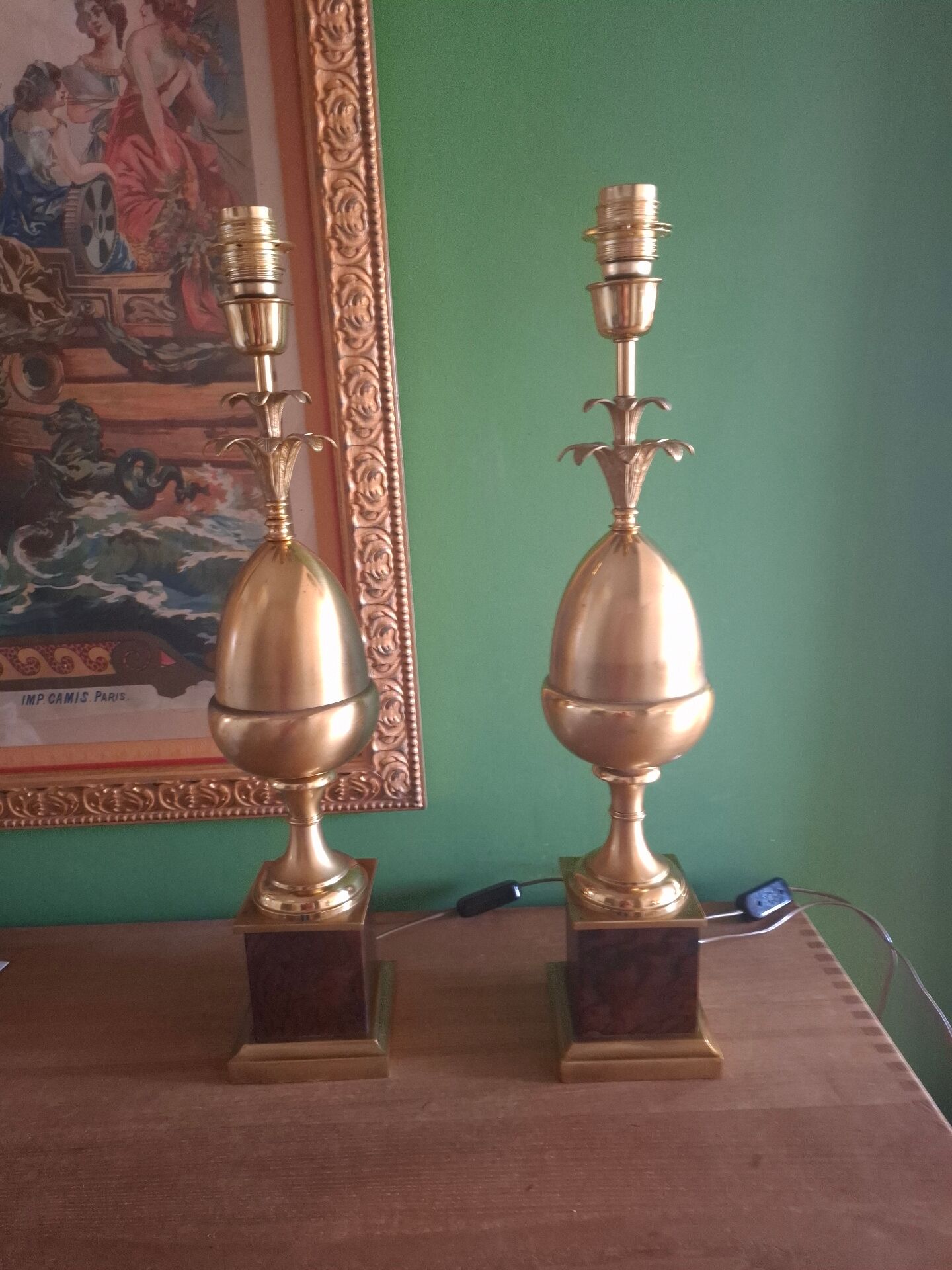 Lampe ananas Hollywood regency