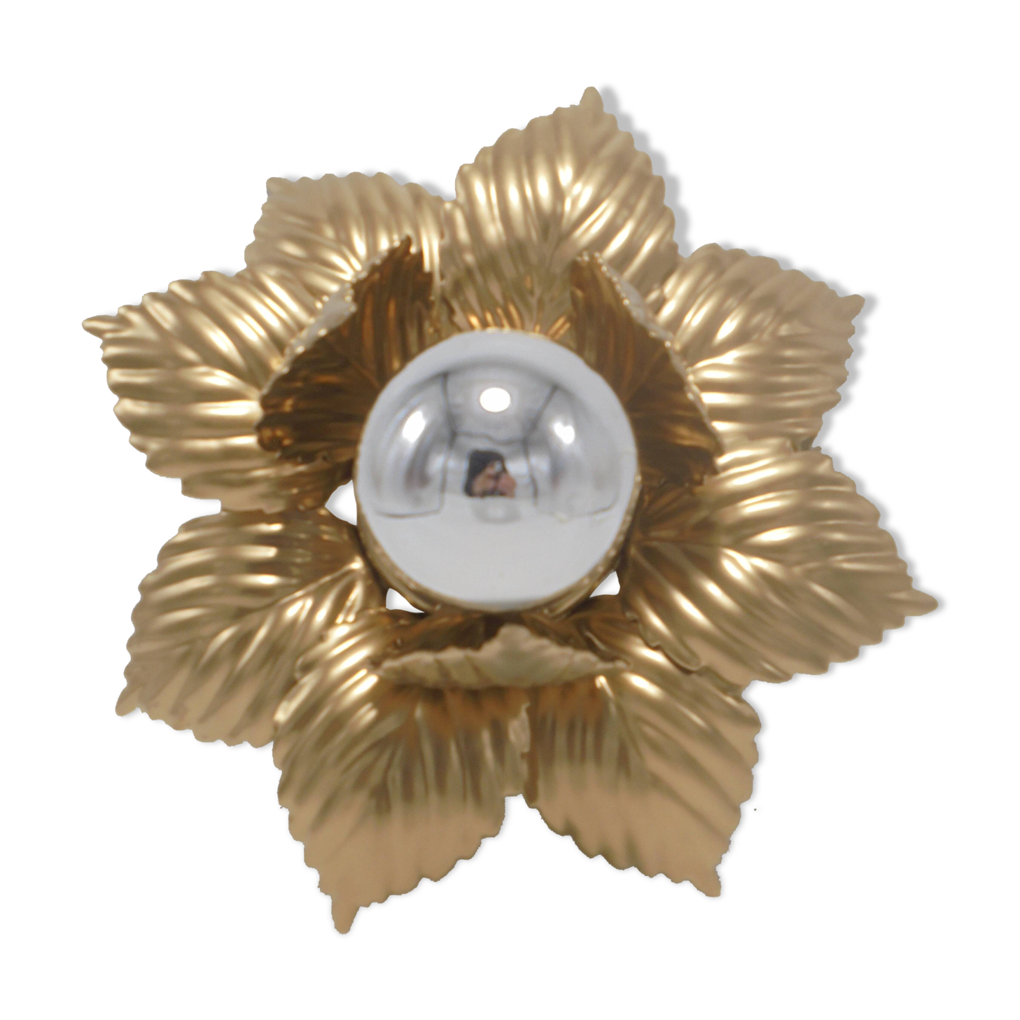 Golden flower wall lamp