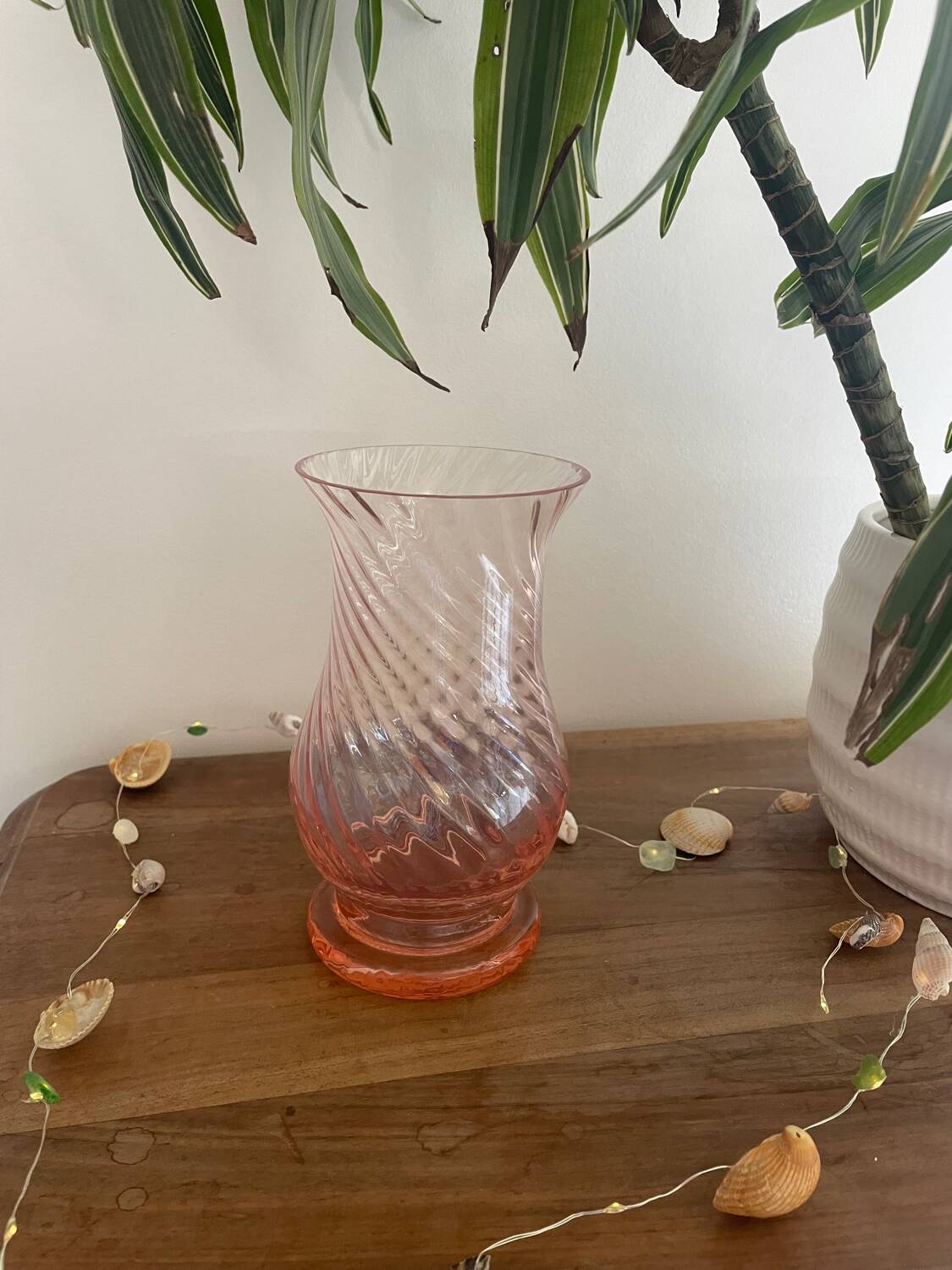 Pink glass vase