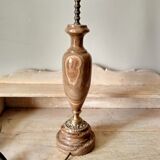 Old large onyx marble stone lamp foot