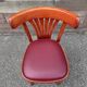 Paire de chaises bistrot alsaciennes en bois et cuir, 1960