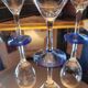 Série de 4 verres à pied en verre ciselé 50's