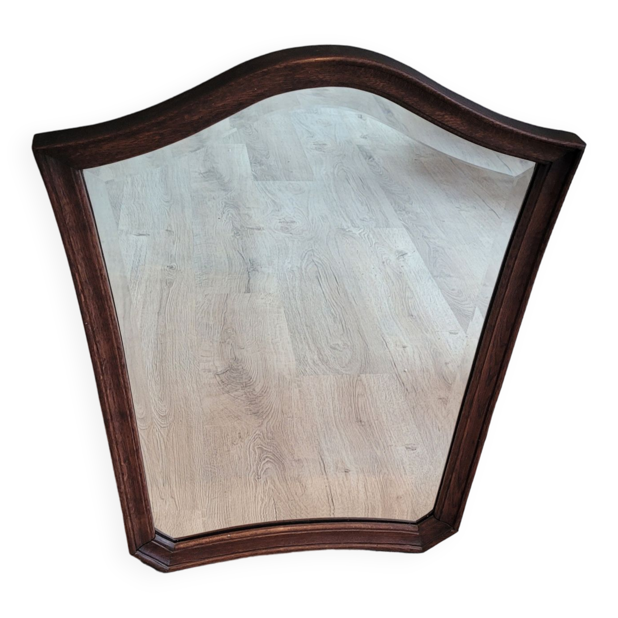 Trapezoid wood mirror 58x73