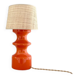Orange ceramic lamp - 70s.