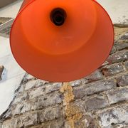 Suspension vintage en verre opalin orange, 1970s