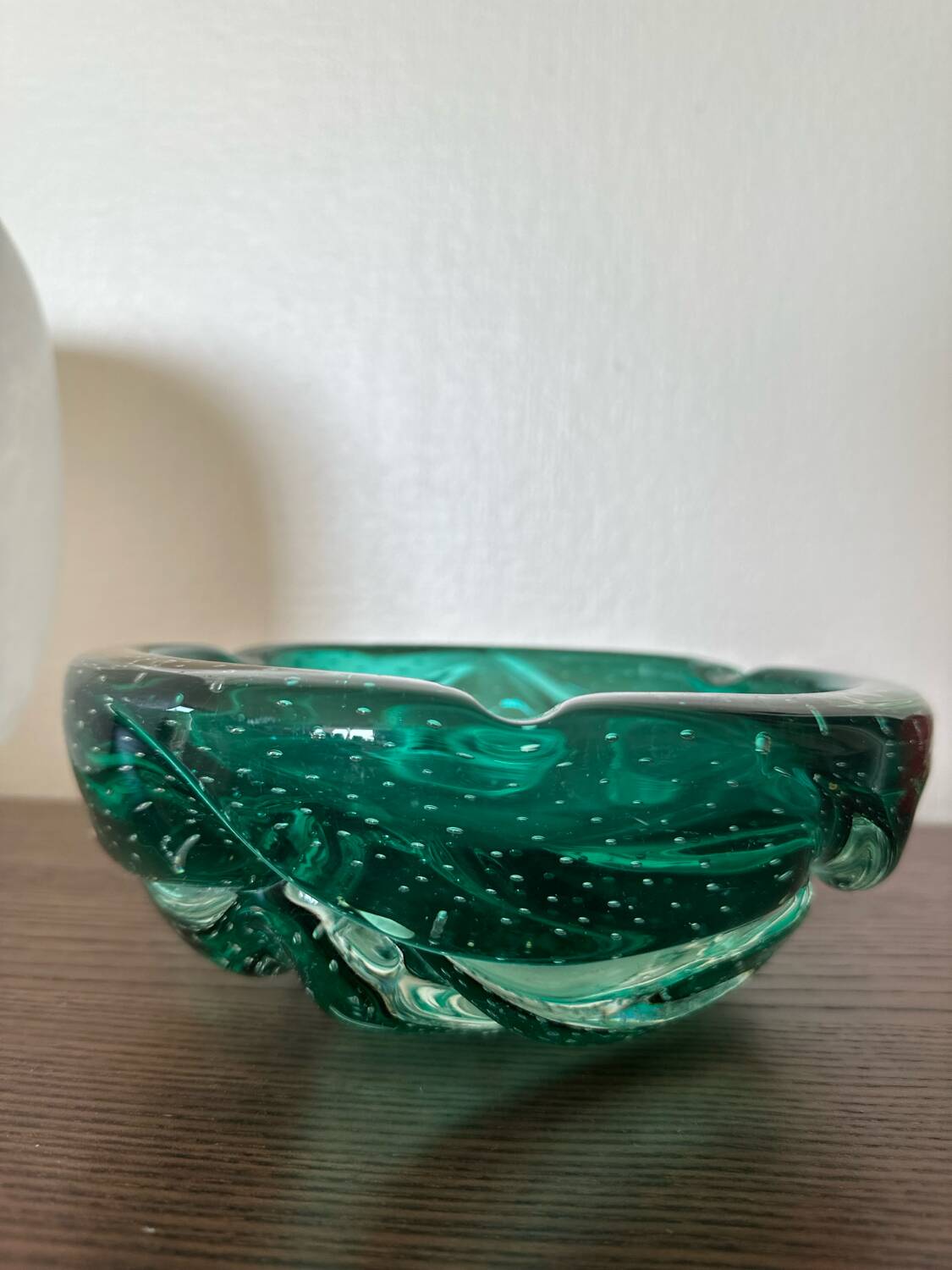 Murano bubble ashtray / pocket emptier in mint green