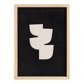 Minimalist black abstract painting on paper signed Eawy.