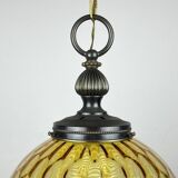 Vintage yellow Murano sphere pendant lamp, Italy, 1970s.