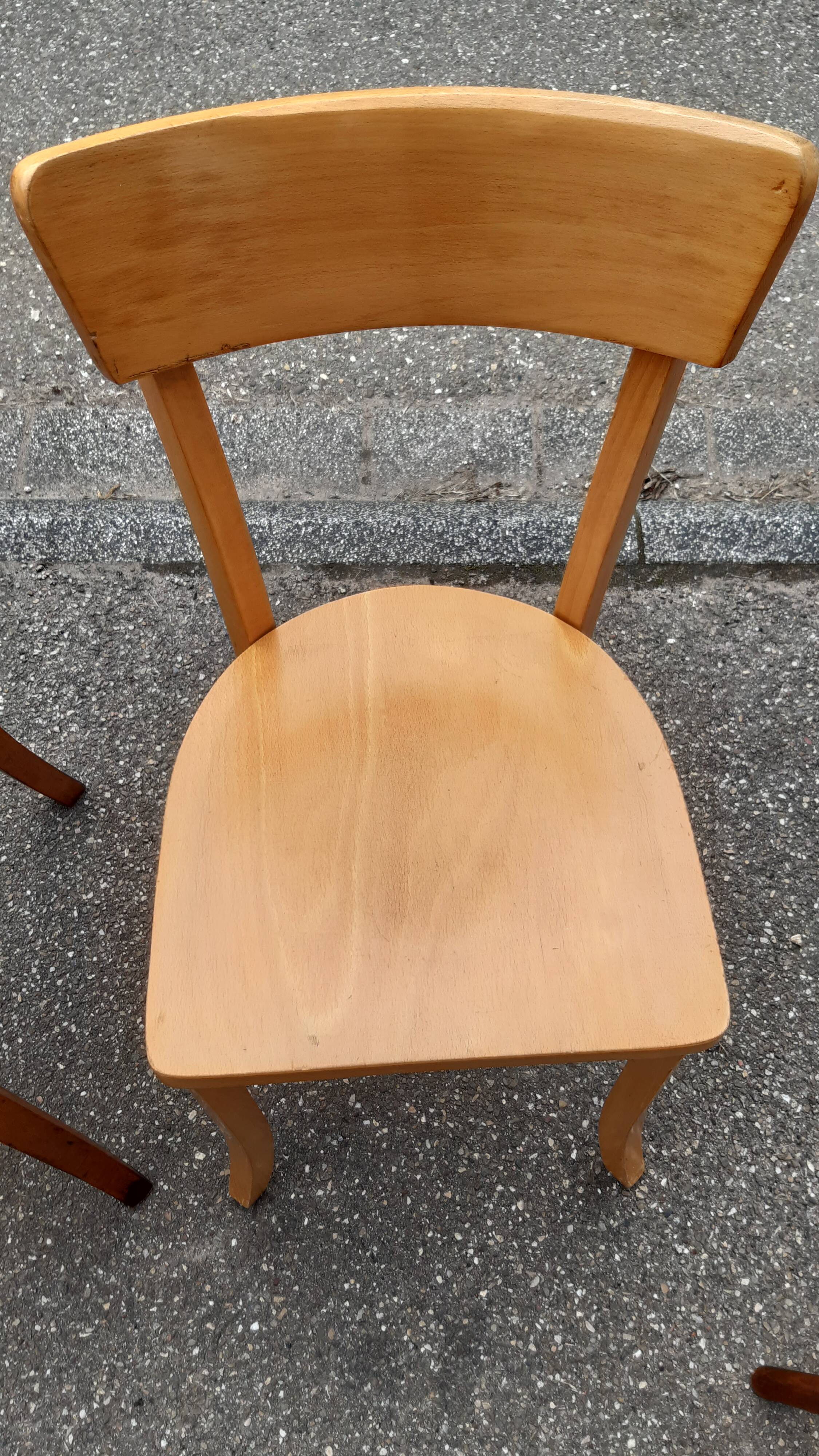 Set of 4 mismatched bistro chairs