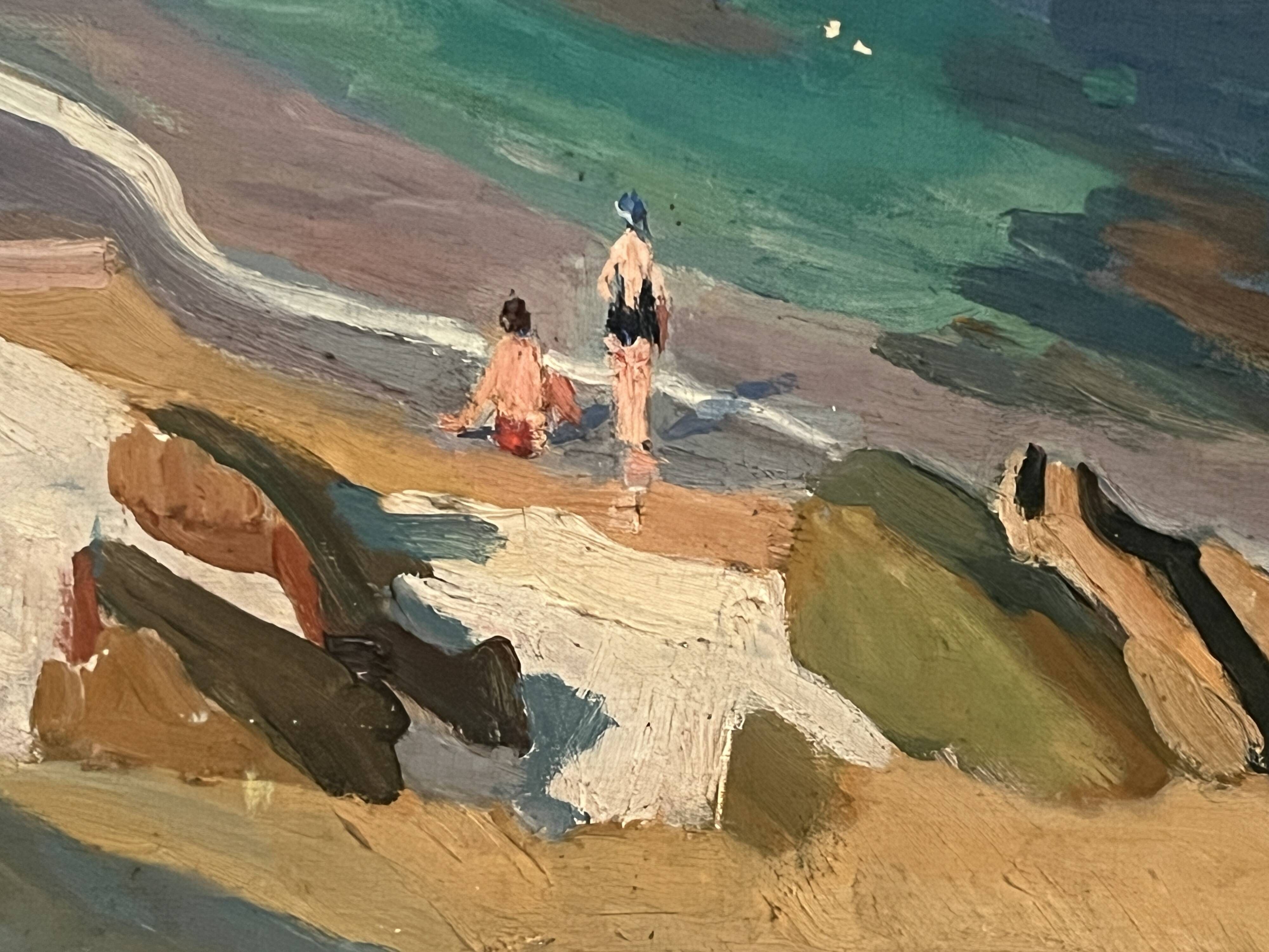 "View of the AGUAY Bay" Oil on canvas by Edmond ASTRUC 20th century
