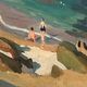 "View of the AGUAY Bay" Oil on canvas by Edmond ASTRUC 20th century