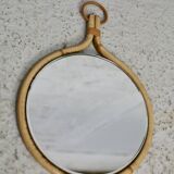 Rattan mirror in the style of Louis Sognot, France, 1950