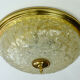 large vintage mid century ice glass and brass CEILING LAMP