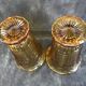 2 moulded pressed glass vases
